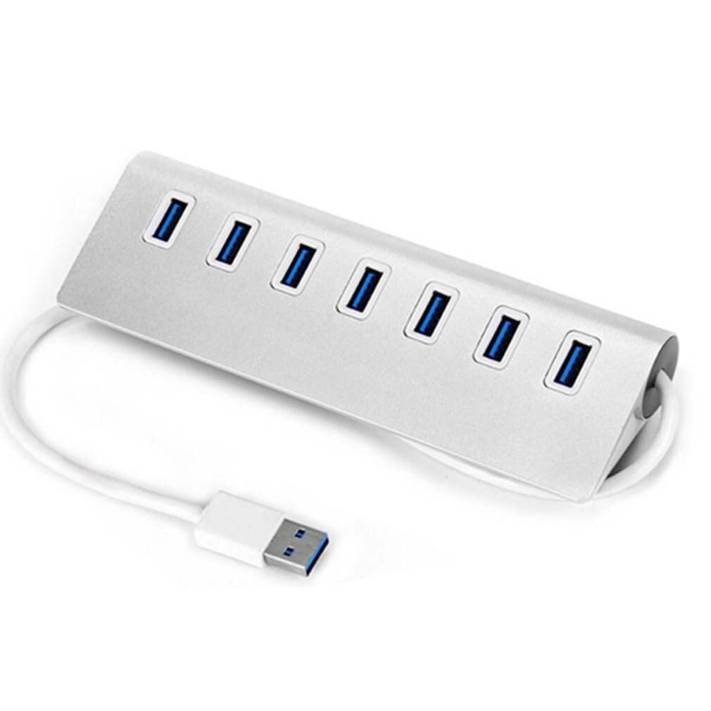 7 Port Aluminum USB 3.0 HUB 5Gbps High Speed Power Adapter Multi USB 3.0 Hub USB Splitter For PC Laptop: HUB