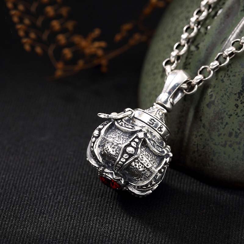 S925 halsketten aus sterlingsilber mit tibetischen bombonne-flaschen, urnen für tierkremation, schmuck für damen und herren