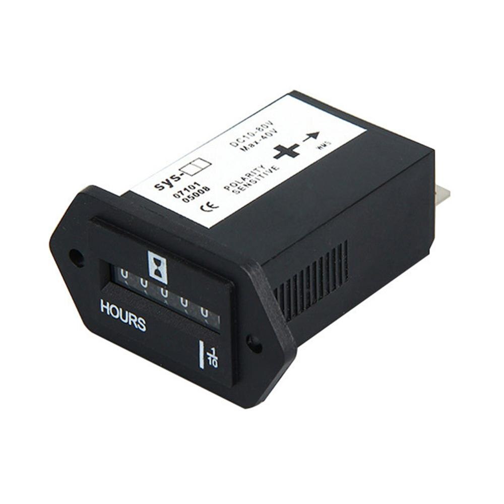 Generator Sealed Hour Meter Counter Tractor Truck Rectangle DC 10V-80V for Boats Trucks Tractors Cars: Default Title