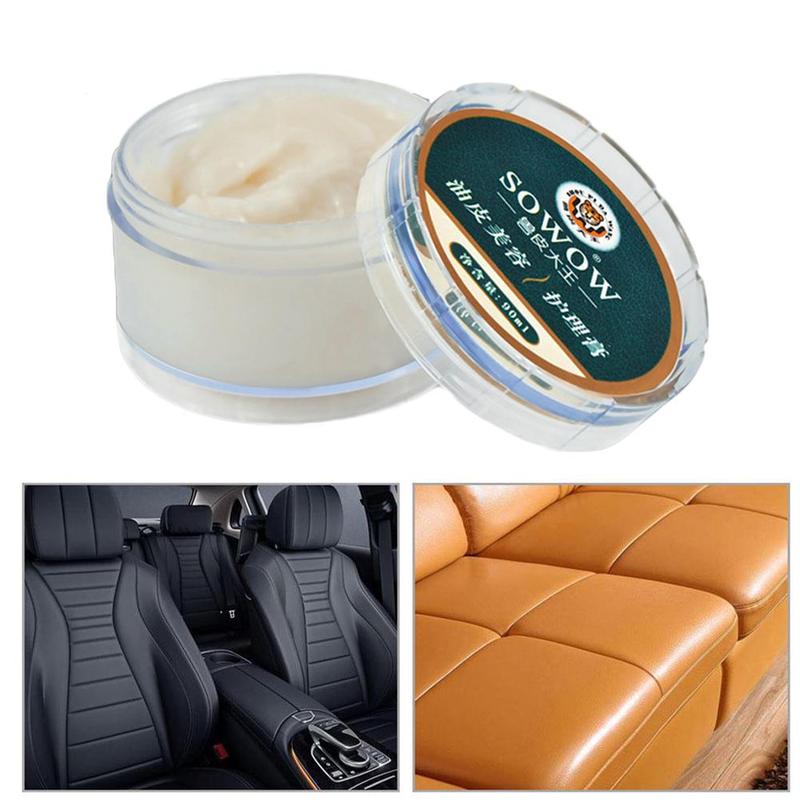 90ml Multifunctional Leather Refurbishing Cleaner Car Seat Sofa Leather Cleaning Cream All-purpose Leather Repair Conditioner