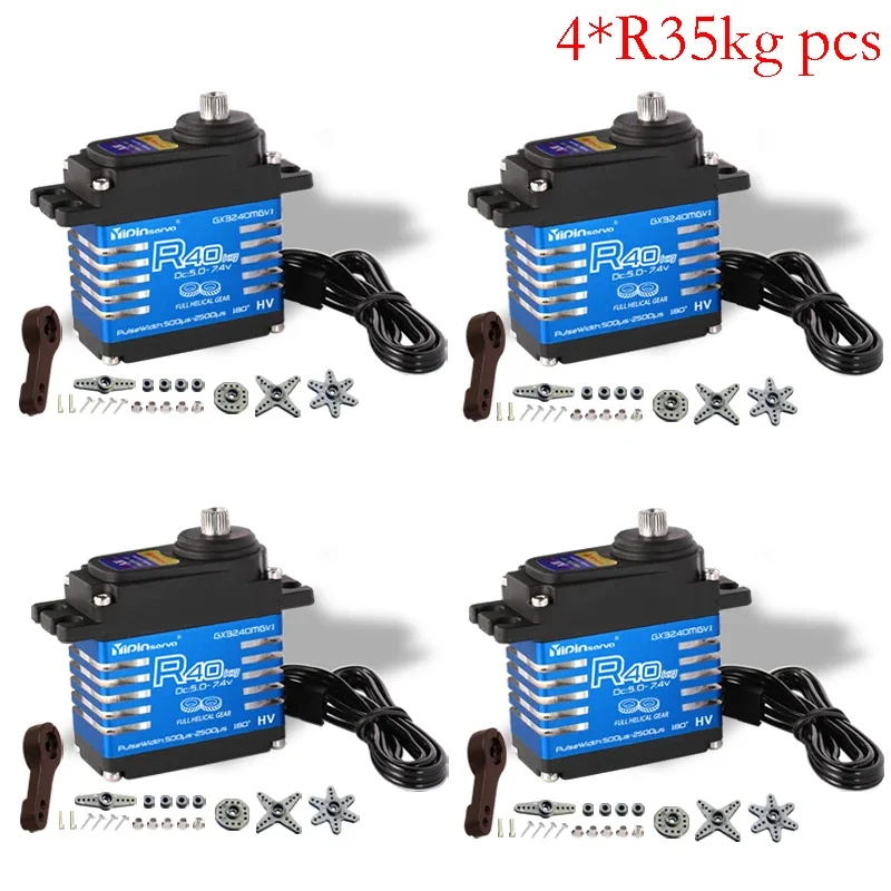 Servo impermeable IP68 35kg/40kg/55kg/60kg/70KG, servos digitales de engranaje helicoidal totalmente de acero para accesorios rc 1/8 1/10 coche de juguete Rc