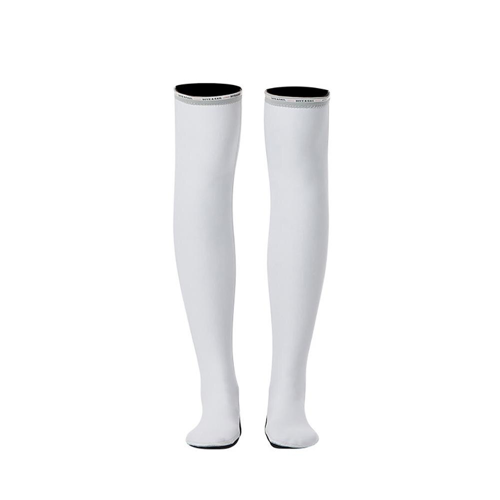 Las mujeres neopreno de 1,5 MM alto calcetines de tubo y surf buceo en profundidad y superficie medias Anti-sol deportes de agua accesorios: White L