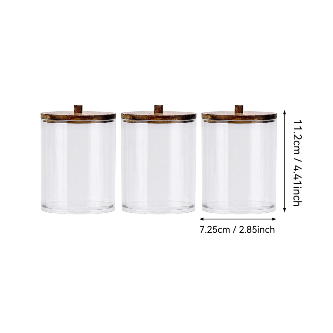 Badkamer Organizer Accessoires Set Qtip Houder Opslag met Doorzichtige Plastic Deksels, Katoenen Bal/Swabs Dispenser, Organizer Pot: Brons