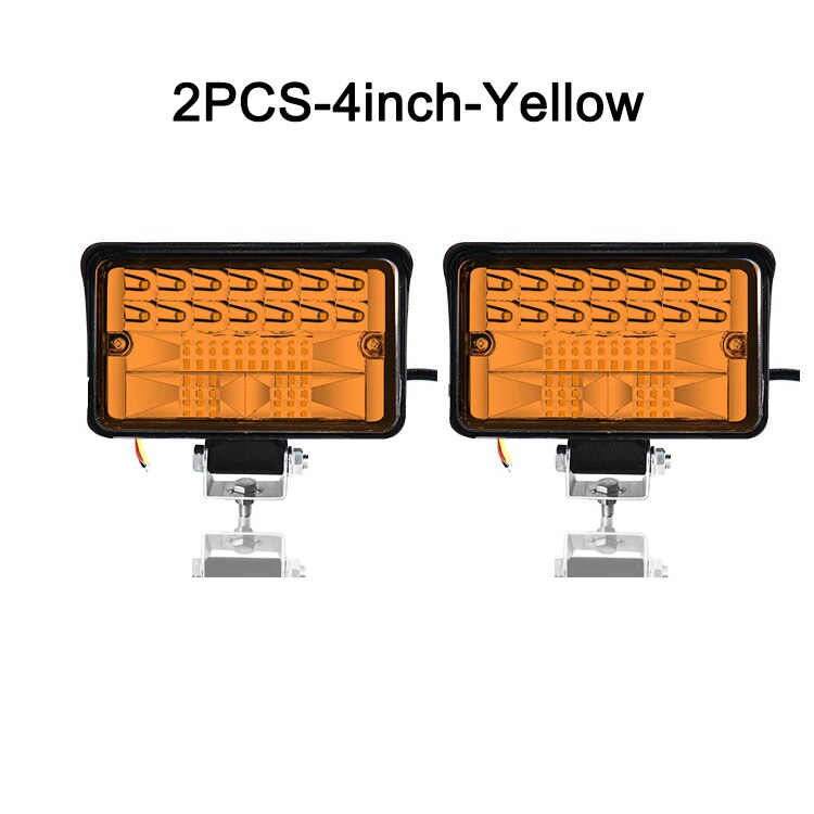 Nlpearl valopalkki/työkevyt kuorma-autot led työvalopalkki tulvapistevalo työvalot autoihin maastotraktori vene 4 x 4 12v 24v: 2 kpl -4 tuuman keltainen