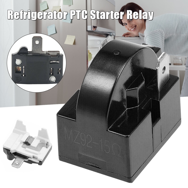 Kjøleskap ptc starterrelé 15 ohm 2- pinners kompressor overbelastningsbeskytter 1/6hp tilbehør start relé Klem-avtaler