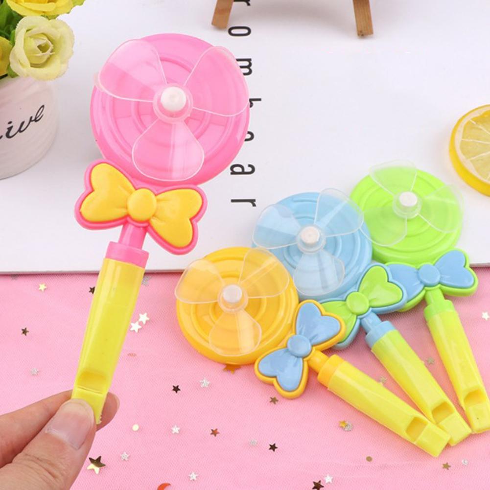 4 stk baby børn vindmølle legetøj slikkepind form lille vindmølle fløjte udviklingsmæssigt udendørs håndtag legetøj pinwheel vind spinner