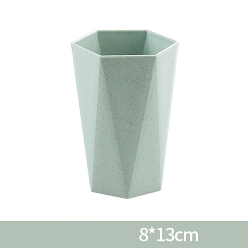 Halm kop vask diamant form husstand badeværelse enkle diamant børstning kopper par tand cylinder mund tand kop: Stor grøn