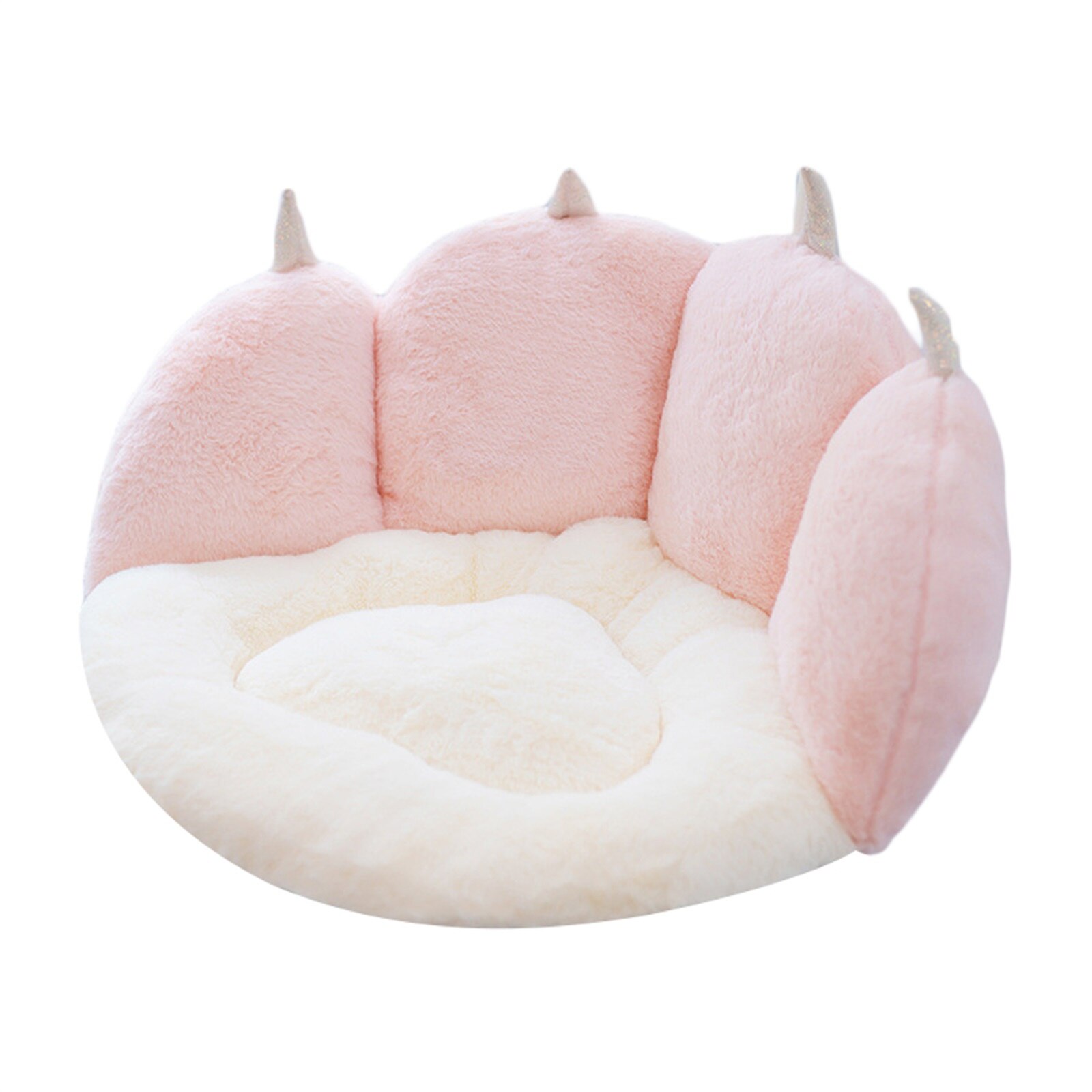 Śliczne siedzisko poduszka łapa kota kształt siedzisko poduszka podparcie pleców przytulne ogrzewane siedzienie poduszka dekoracje podkładki na dywan biuro poduszka na krzesło: Różowy