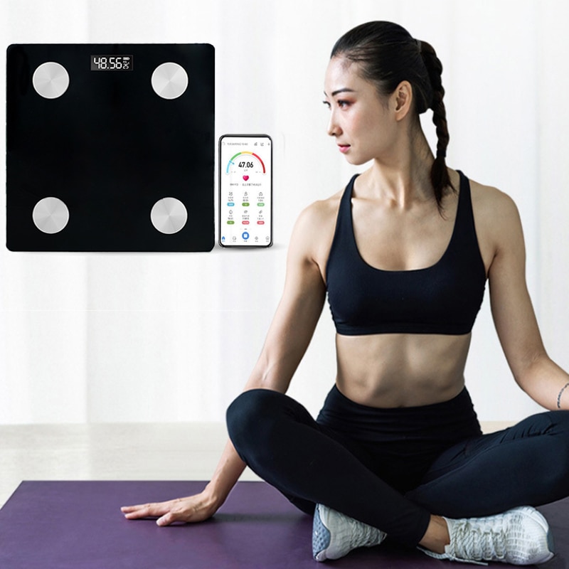 Bathroom Scales Bluetooth Floor Body Scale BMI Fat Scales LED Digital Smart Weight Scale Balance Body Composition Analyzer