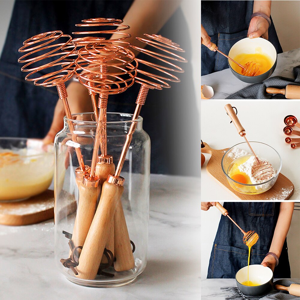 1PCS Stainless Steel Spiral Shape Manual Whisk Egg Tools Home Breakfast Mixer Blender Egg Beater Durable Kitchen Cooking Tools