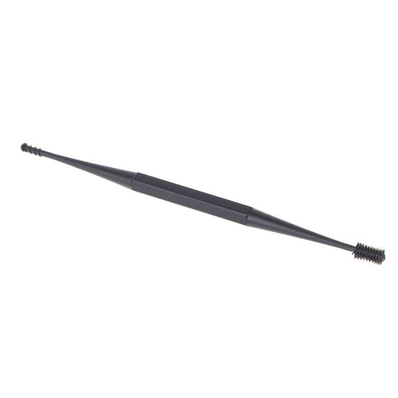 Double-Sided Earpick Soft Silicone Spiral Rotating Ear Wax Cleaner Ears Remover Clean Tool Spiral Fasshion: Black