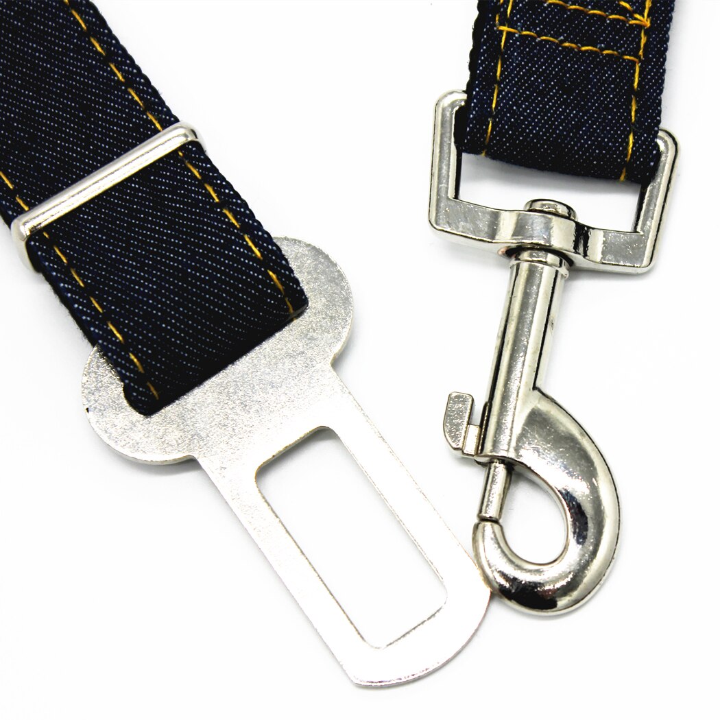 2 Packs Duurzaam Zware Denim Pet Hond Kat Seat Belt, verstelbare Tether Leash Voertuig Veiligheid Leads voor Kleine Medium Grote Hond