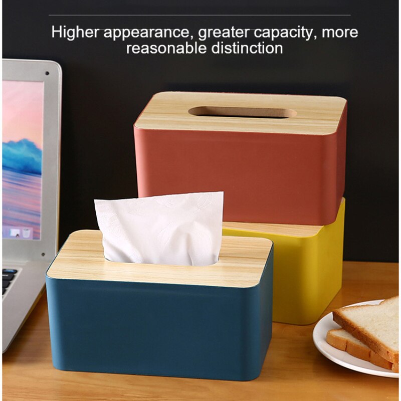 Nodic Tissue Box Wooden Cover Napkin Case Simple Toilet Paper Box Napkin Holder Tissues/Wipes Storage Boxes Paper Dispenser