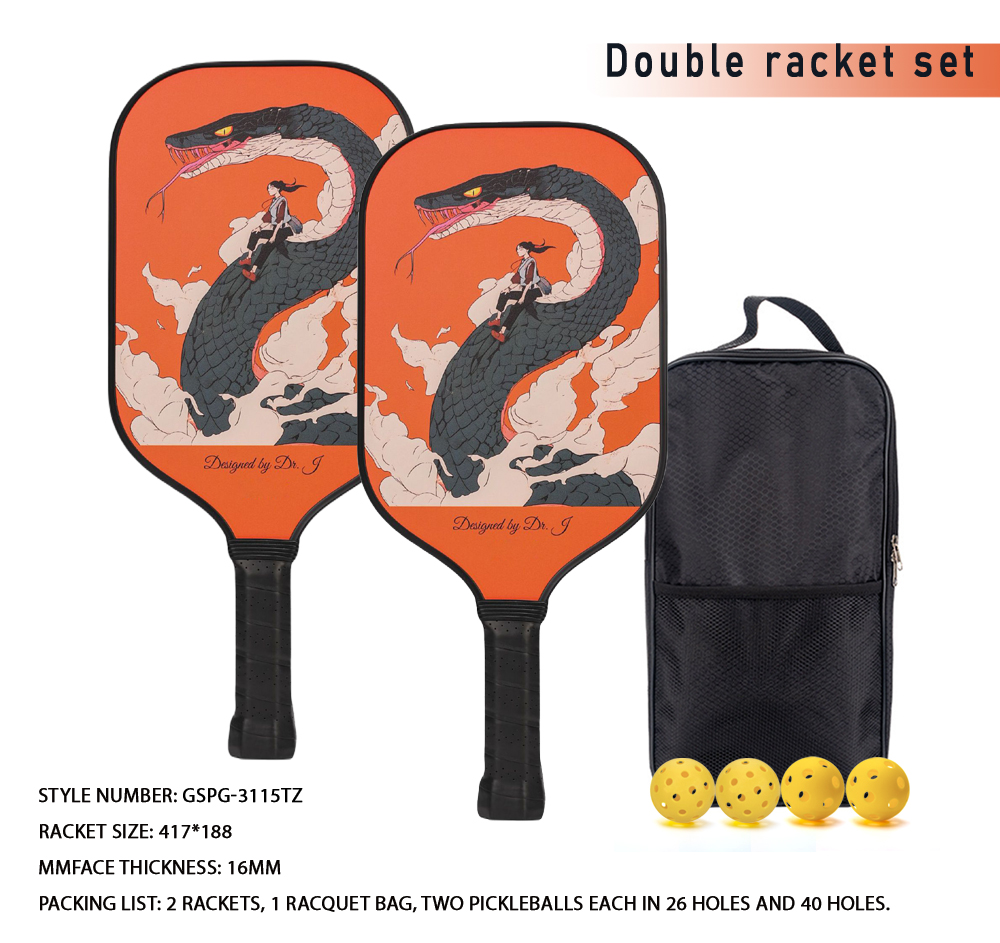 Pickleball-peddel van glasvezel van ruimtevaartkwaliteit - Ultieme controle, lichtgewicht en duurzaam - Pro train/turnament Ready-tennisracket: Donkergrijs