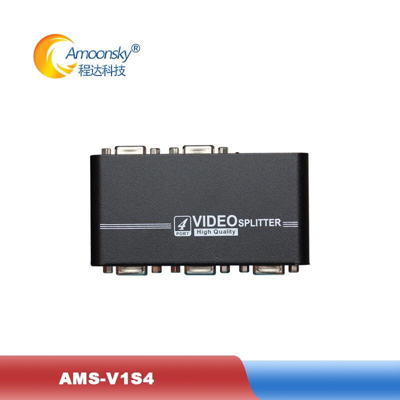 AMS V1S4 vga splitter 1 in 4 out splitter ondersteuning 4 poort uitgang HD video voor led scherm