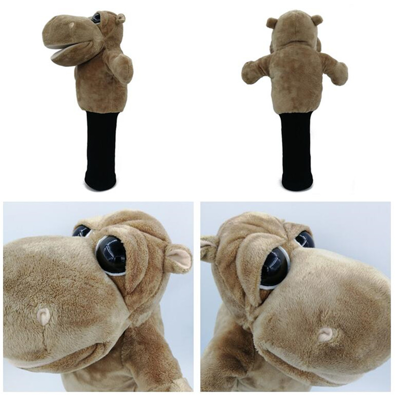Capa de cabeça de golfe de todos os tipos de animais, capa de mascote de golfe com encaixe para madeira de bilhar, novidade, presente fofo, masculino e feminino: hippo grey