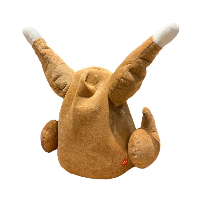 , divertido gorro de pollo, juguete de peluche, sombrero musical eléctrico, gorro de tiburón, juguete de felpa , juguete novedoso para niños: Dorado