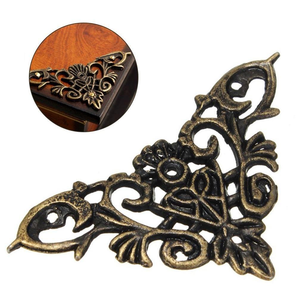 4 st archaize triangel wrap vinkel dekor kinesiska antika möbler vinkel wrap metall brons box beslag koppar hörn dekorationer