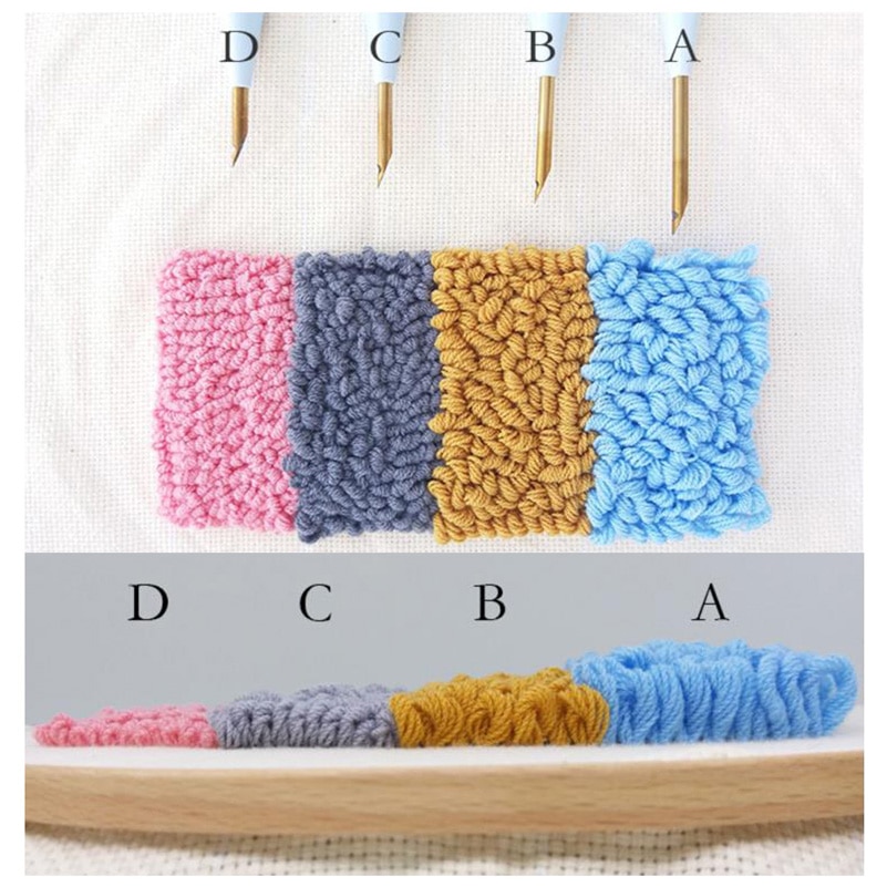 1PCS Plastic Punch Needle Embroidery Pen Adjustable Punch Needle Weaving Tool Interchangeable Punch Needle（free thread puller）