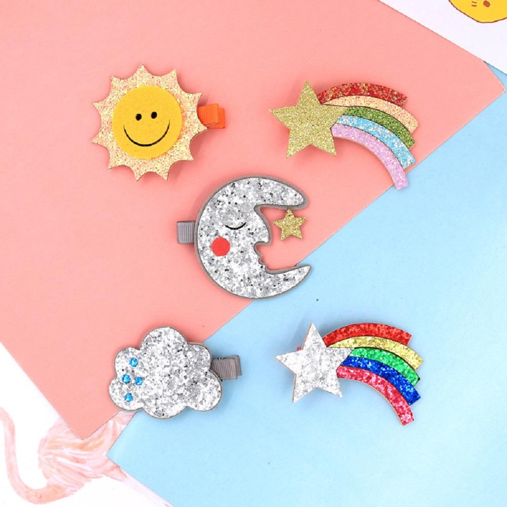 1PC Nuovo Coreano Carino Ragazze Del Fumetto stereo Forcelle Arcobaleno Paillettes Pinze bambino Barrette Dei Capelli per Bambini Accessori per Capelli
