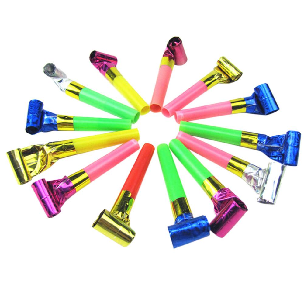 10 stk / sæt sjove farverige fløjter børn børns fødselsdagsfest blæser drage blowout baby fødselsdag forsyninger legetøj: Default Title