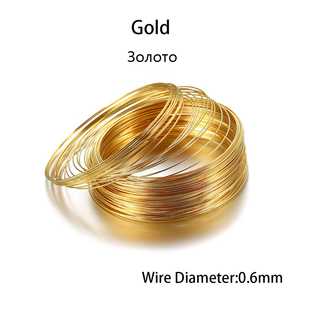100 Loops/Lot 0.6Mm Geheugen Draad Koord Staal Kralen Draad Handmake Armbanden Oorbellen Koord Voor Diy Sieraden Maken accessoires: Gold