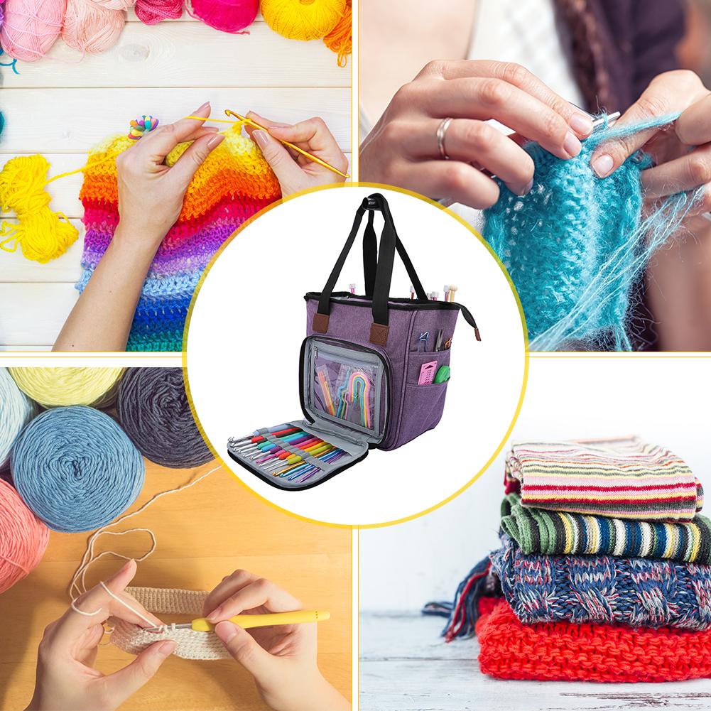 Portable Knitting Bag Yarn Wool Crochet Storage Bag Sewing Knitting Needle DIY Organizer Knitting Bag