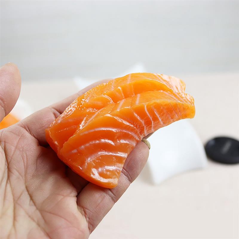 1pc kunstig mad realistisk laksefilet simuleret sushi mad prop sushi model til restaurantindretning