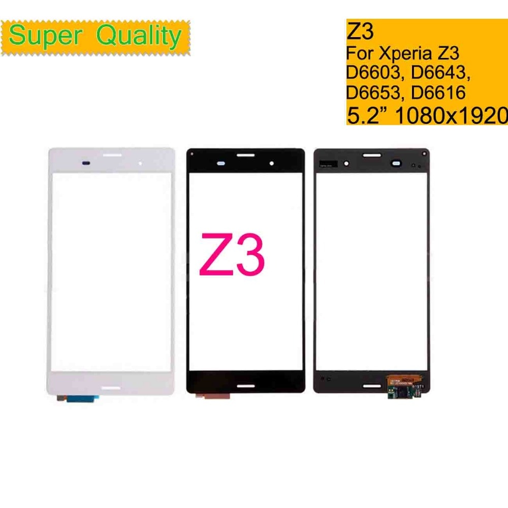 Touchscreen For Sony Xperia Z3 D6603 D6643 D6653 D6616 Touch Screen Digitizer Front Outer Glass Touch Panel Sensor Lens NO LCD
