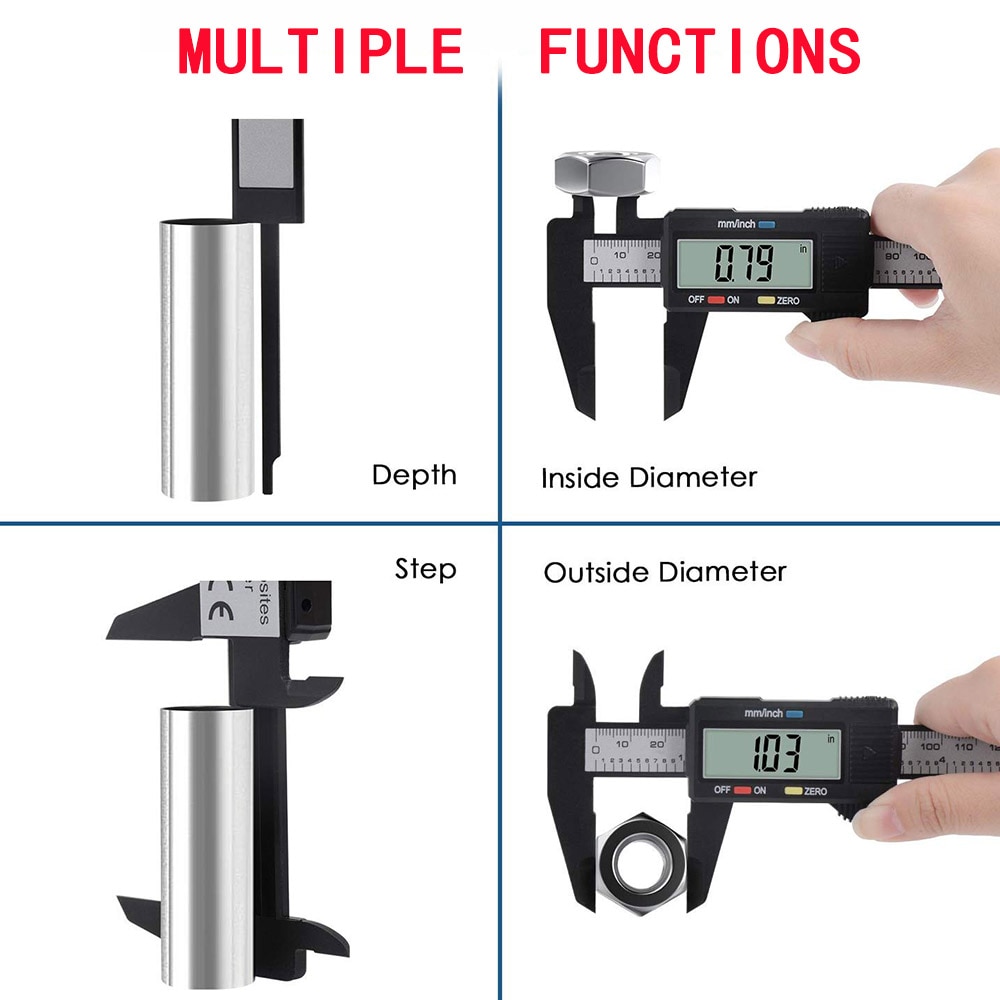 150mm 100mm Electronic Digital Caliper 6 Inch Carbon Fiber Vernier Caliper Gauge Micrometer Measuring Tool Digital Ruler