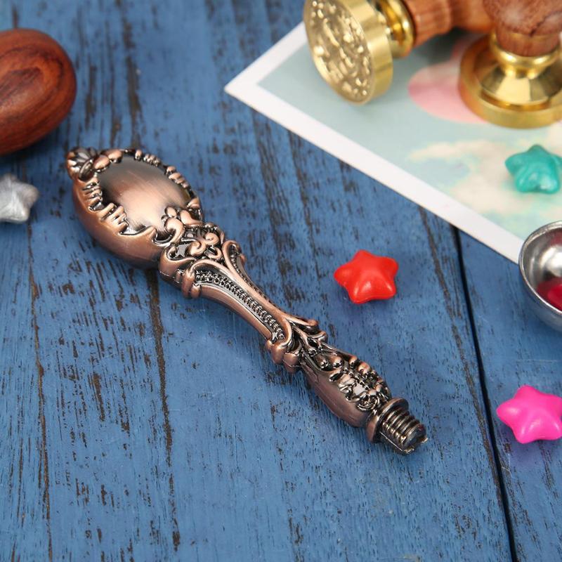 Retro Wax Sealing Stamp Alloy Handle Grip Wedding Post Stamping Art Decor Post Seal Stamping Art Ancient Decorative Stamps Fine