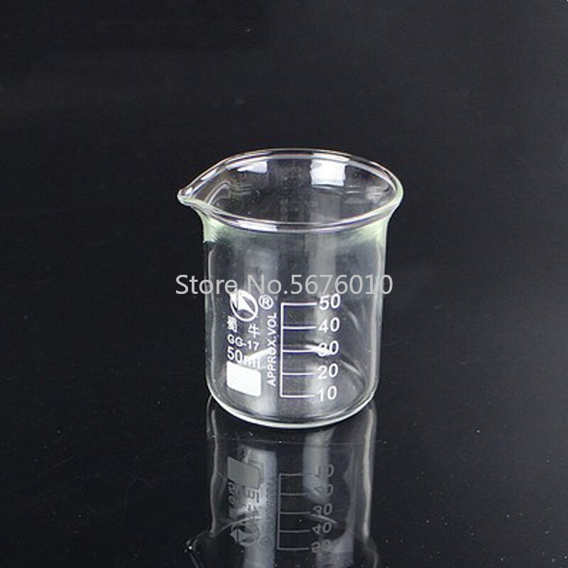 1 Lot Lab 25ml To 2000ml Low Form Beaker Chemistry Laboratory Glass Transparent Beaker Flask Thickened with Spout