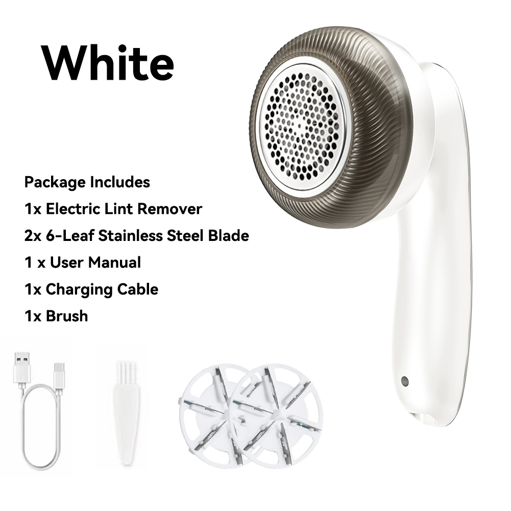 Éliminateur de peluches électrique à affichage numérique, rasoir à granulés aste, dissolvant IkPortable, vêtements et cheveux pelucheux, tissu: WHITE