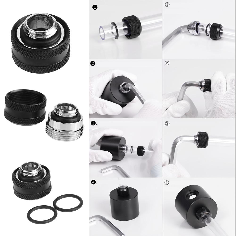 14mm Hard Tube Extended G1/4 2point Thread Rigid Tube Compression Fittings for PC Water Cooling System