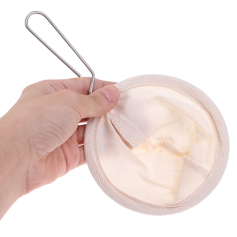 Herbruikbare koffiefilterzak roestvrijstalen handgreep flanellen doek zeef druppelpot gaas koffiegereedschap theefilter