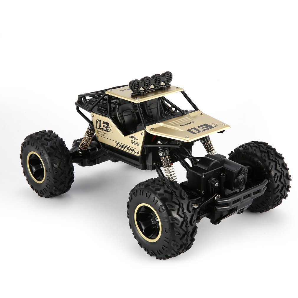 1/16 2.4GHz Corpo In Lega di Borsette Rock Crawler 4WD Motori A Doppia Off-road di Controllo Remoto Oro RC Bigfoot Arrampicata auto Giocattoli