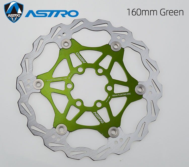 Astro mtb sykkel flytende skivebrems  al7075 cnc terrengsykkel bremserotorer 160mm/180mm/203mm hydrauliske skivebremser sykkeldeler: 160 grønne 1 stk
