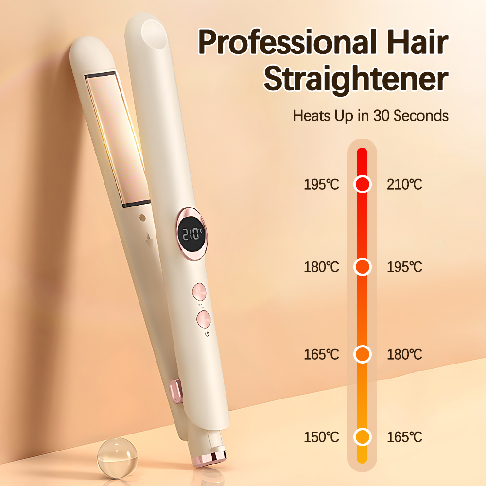 2-in-1-Haarglätter, Lockenstab, Mini-Bleistift, Glätteisen für kurzes Haar, Bartglätter, Heim-Lockenwickler aus Keramik