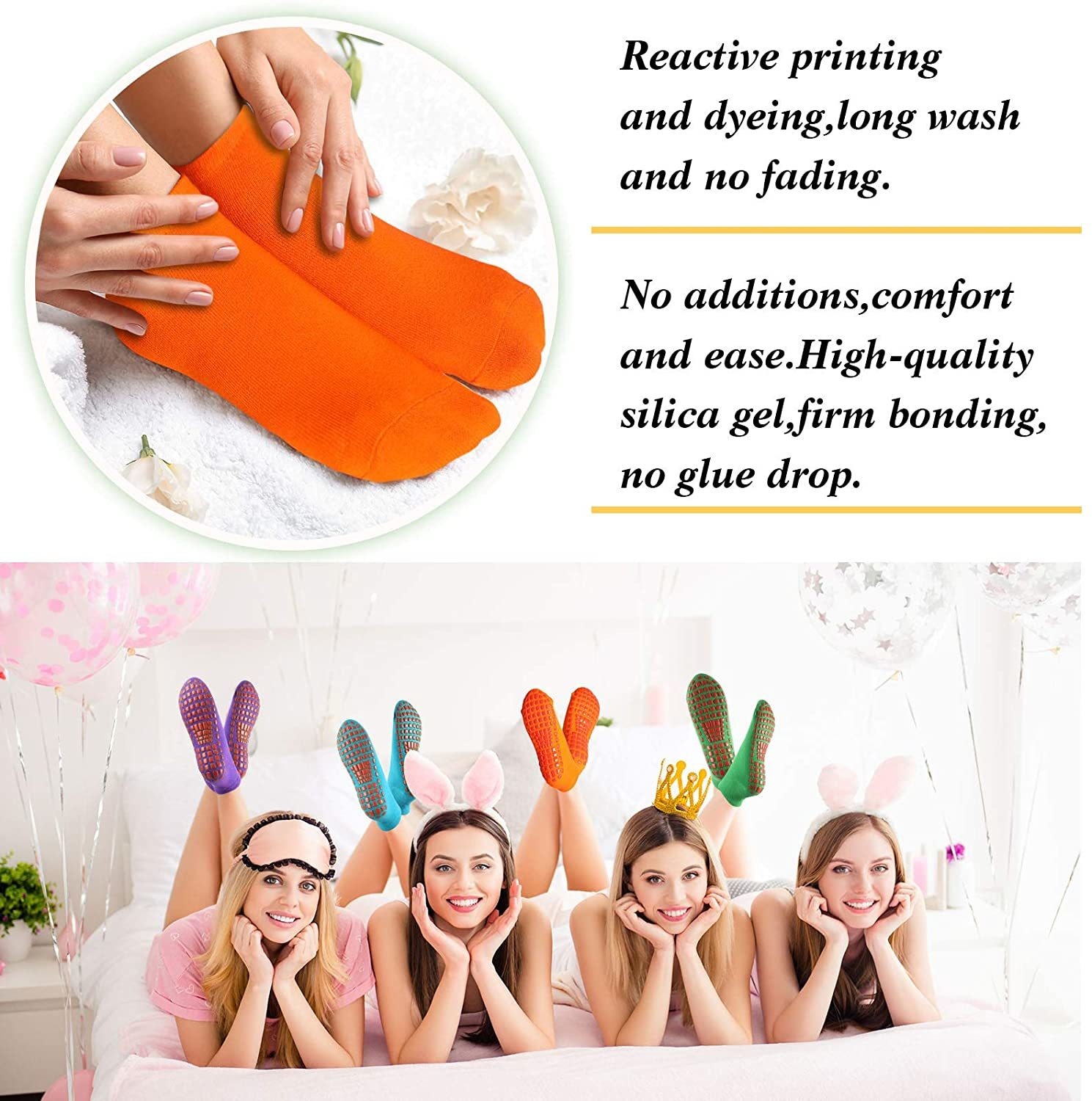 Calcetines antideslizantes con trampolín para mujer, medias antideslizantes con pinzas adhesivas para Pilates, Ballet, Barre y Yoga