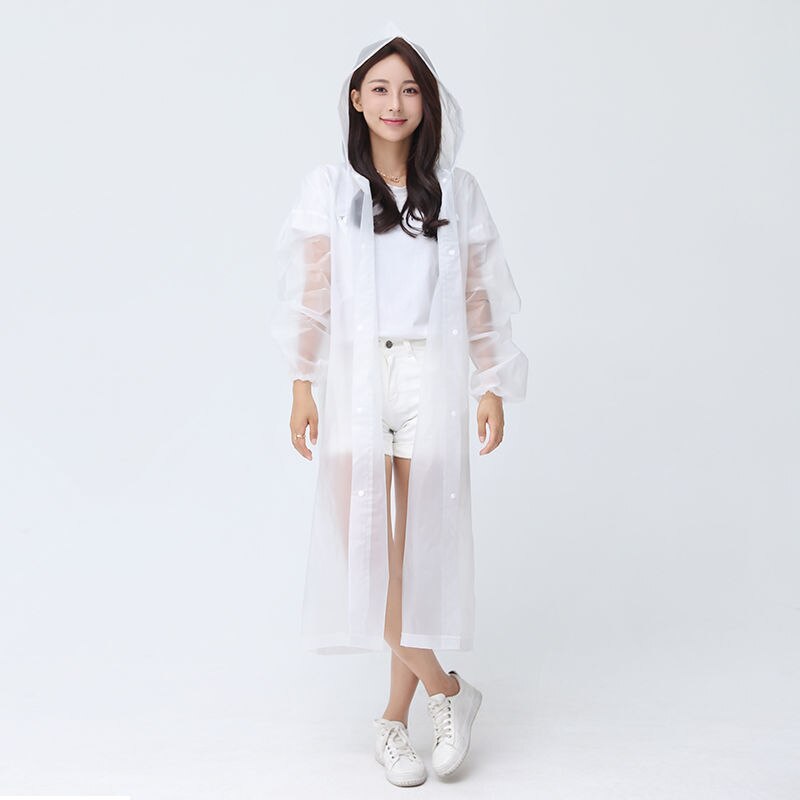 Chubasquero no desechable para adultos, Poncho grueso de una pieza, para viajes, para estudiantes: Blanco