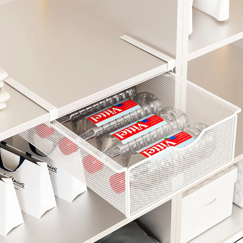 Cesta colgante para armario, estante de almacenamiento estilo cajón con partición extraíble, artefacto para calcetines y ropa interior, estilo colgante para almacenamiento de ropa