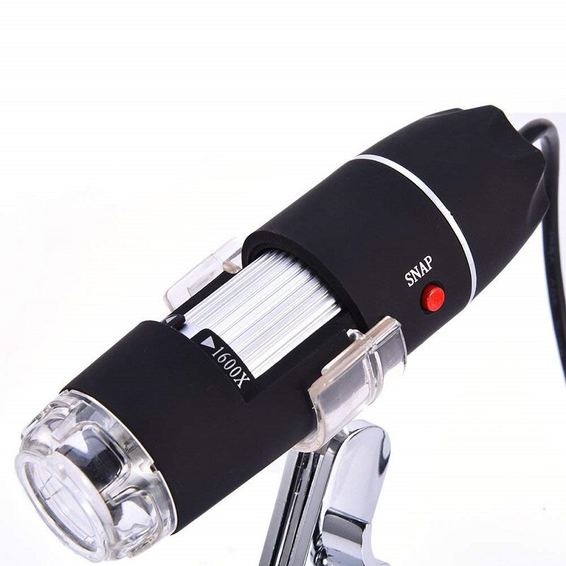 Handheld USB Digital Electric Microscope 1600X Mini Camera Endoscope LED Lights Magnifier Stand for Windows PC Mac Android Phone
