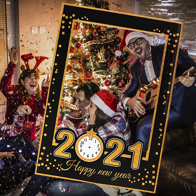 Godt år fotoboks rekvisitter ramme år photobooth fest baggrund dekoration julepynt navidad