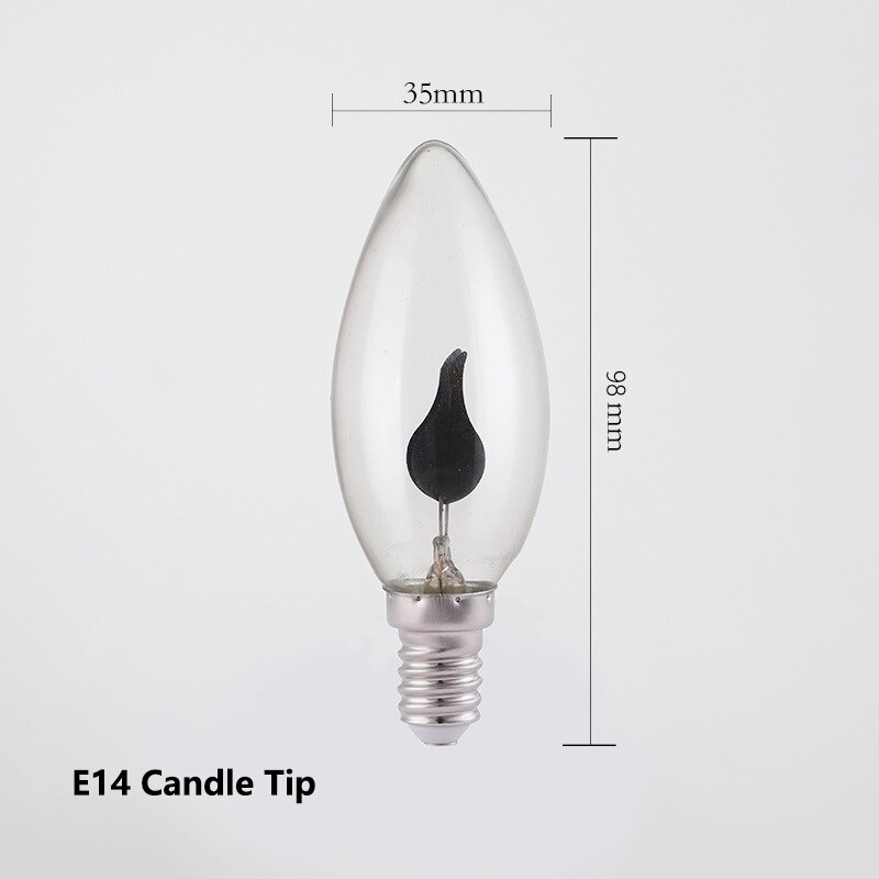 E14 e27 led pære edison flimmer flamme led stearinlys ildbelysning vintage 3w ac220v 240v retro indretning energisparelampe: E14 stearinlysspids
