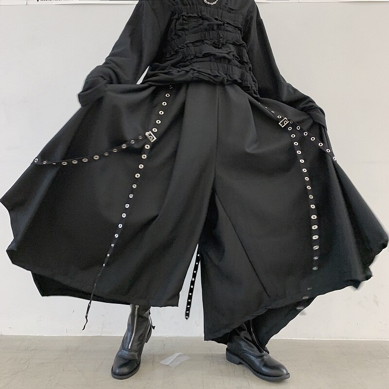 Club DJ, ropa de escenario, peluquería, pantalones, individualidad de los hombres, ropa de actuación en Club nocturno, entrepierna grande, faldas, Corea de los hombres