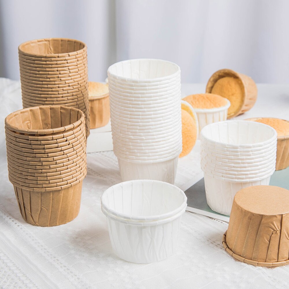 50pcs cake paper cups oil-proof pastry box dessert fondant bread decoration supplies baking tools kitchen accessories gadgets
