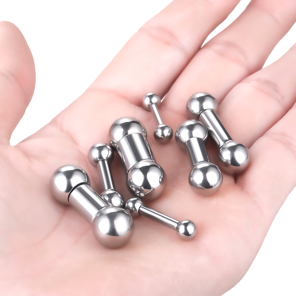 Pendiente de cartílago para Piercing de lengua de calibre grande de acero inoxidable, 12G, 0G, barra recta roscada interna, joyería para el cuerpo, 1 ud.