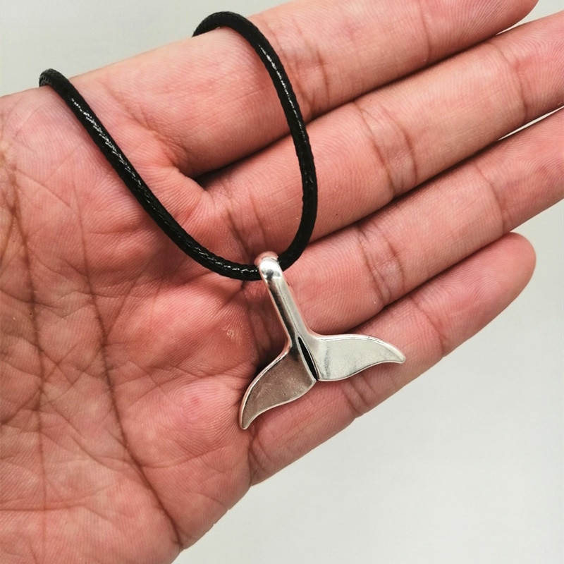 Delfin svans hänge choker halsband för kvinnor män smycken halsband 19334