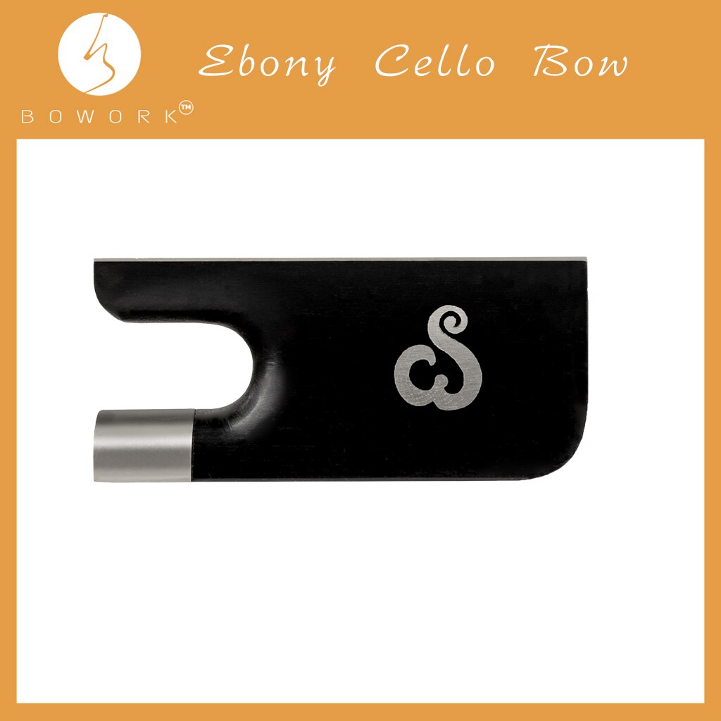 Bowork Ebbenhout Cello Boog Kikker Voor 4/4 Cello Bow Onderdelen Cloud Patroon Inlay