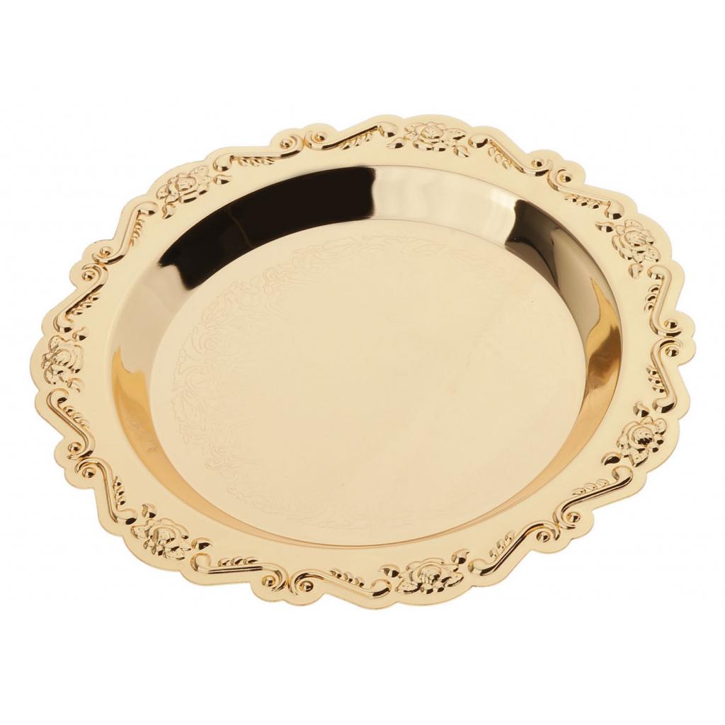 Hard Gold Metal Plates Set - 4' 6' Gold Round Plates - Washable and Reusable for